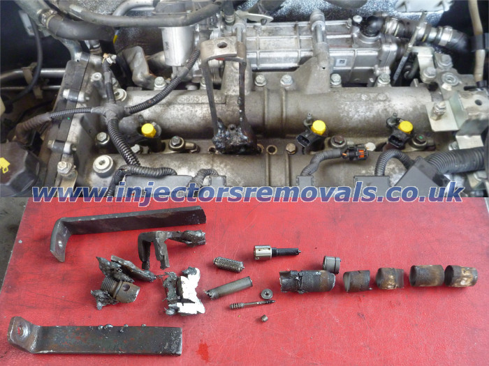 Snapped and welded injector removed from Citroen
                Relay with 3.0 HDi EURO 5 engine