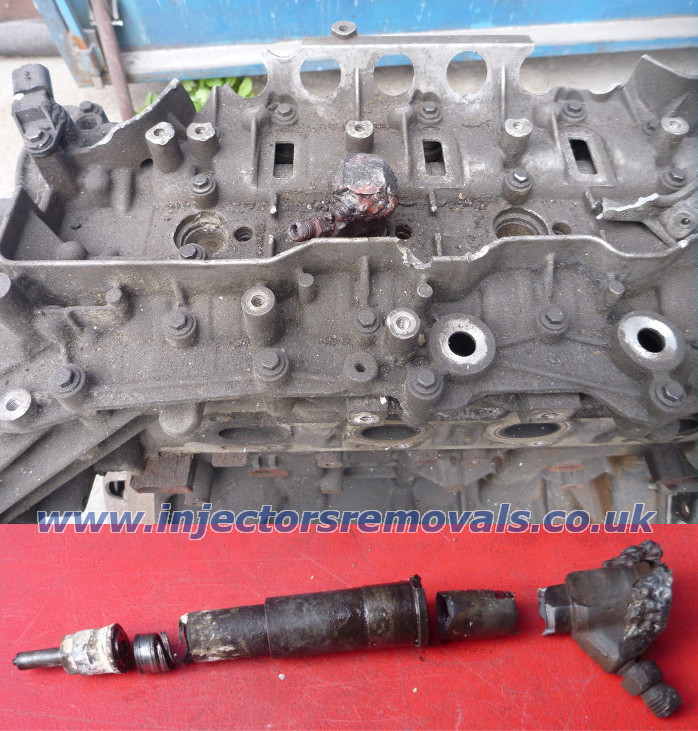 Snapped and welded injector removed from Renault
                Trafic with 2.0 engine